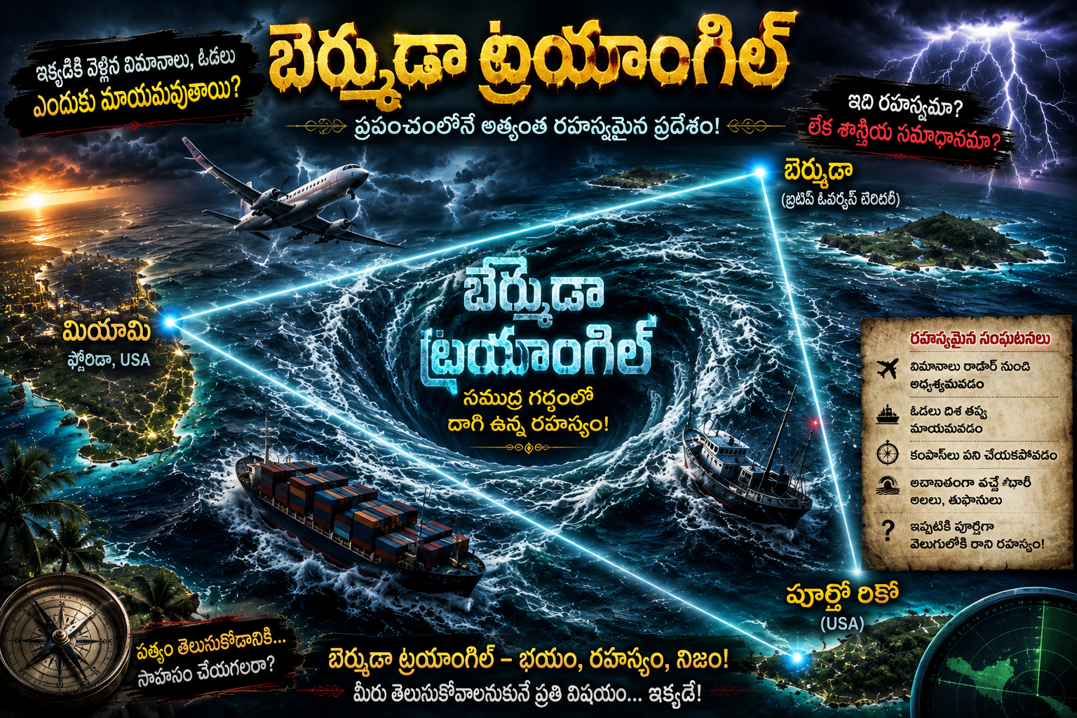 బెర్ముడా ట్రయాంగిల్ రహస్యం: మిస్టరీ వెనుక ఉన్న అసలు సత్యాలు మరియు శాస్త్రీయ నిజాలు